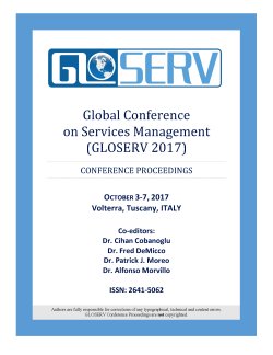 Proceedings of the Global Conference on Services Management: Volume 1