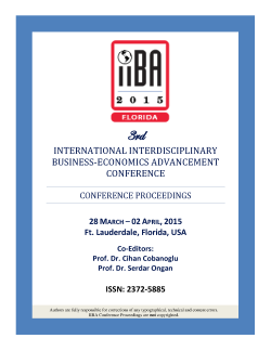 Proceedings of the International Interdisciplinary Business and Economics Conference: Volume 3
