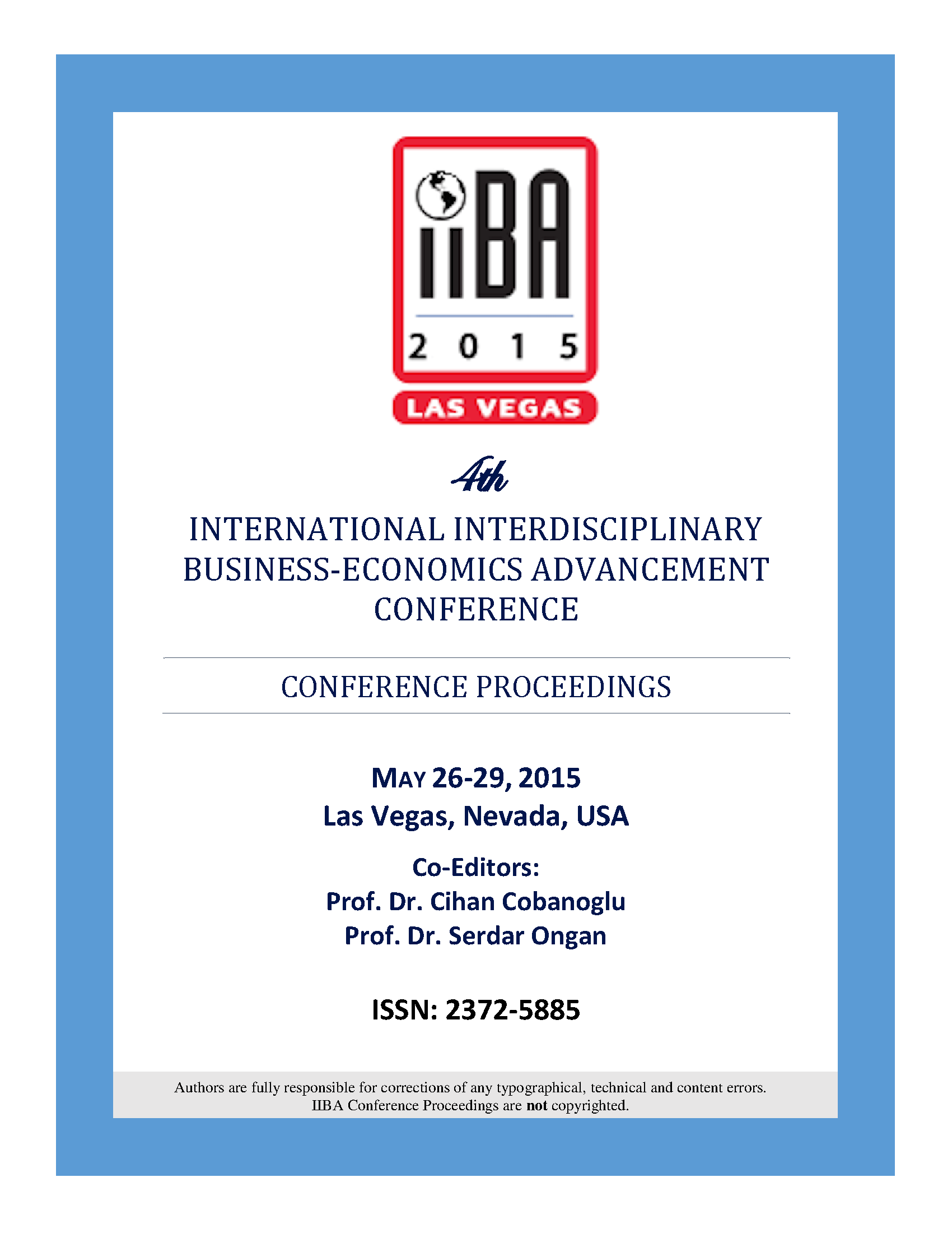 Proceedings of the International Interdisciplinary Business and Economics Conference: Volume 4